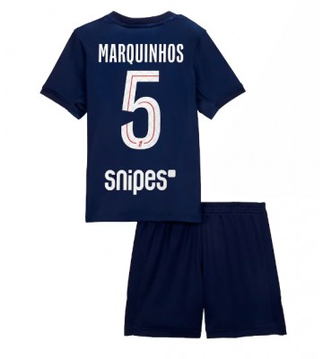 Paris Saint-Germain Marquinhos #5 Hemmatröja Barn 2025-26 Kortärmad (+ Korta byxor)